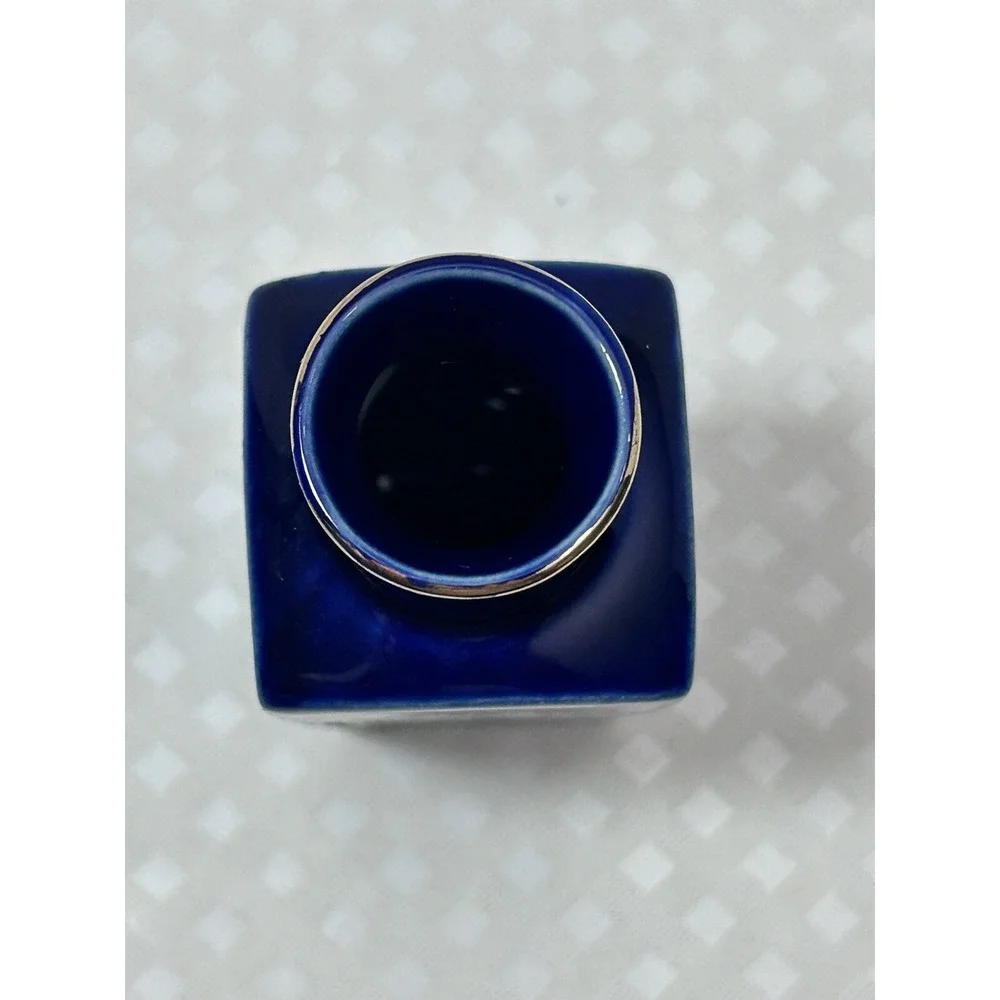 Vintage Small Kutani Style Miniature Cobalt Blue Bud Vase‎ 3.5